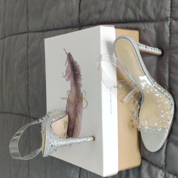 Clear with stones Jessica Simpson high heels - Picture 3 of 4